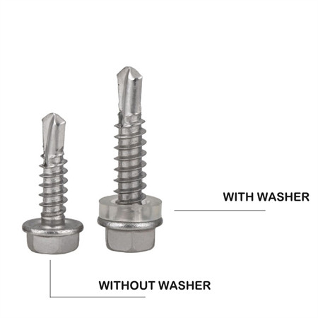 Rustfritt stål 304 sekskantskive Flenshode Tek Tail med EPDM Neo Rubber Washer Z eller en Point #14 1-1/2